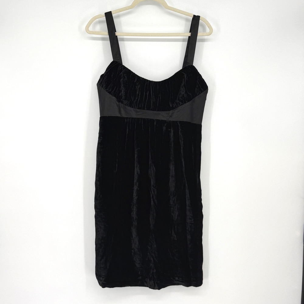 Laundry by Design Womens Black Silk Blend Velvet Empire Waist Dress Size 10 NWT
